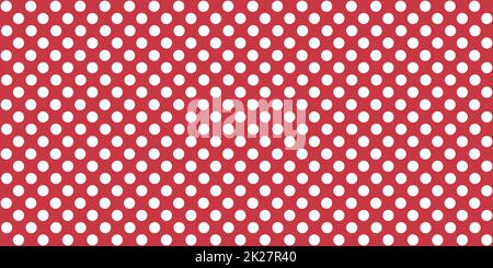 Motif nappe rouge avec points blancs Banque D'Images