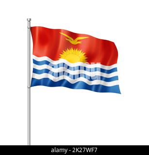 Drapeau de Kiribati isolé sur blanc Banque D'Images