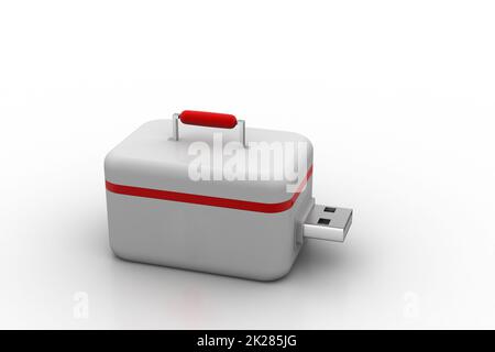 Boîte de premiers secours fabriquée par clé usb Banque D'Images