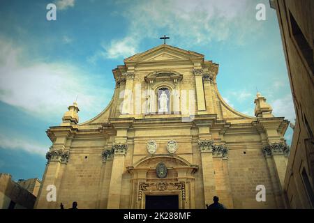 La Cathédrale de Gozo à l'intérieur de la Citadelle de Victoria ou Rabat - Victoria, Gozo, Malte Banque D'Images