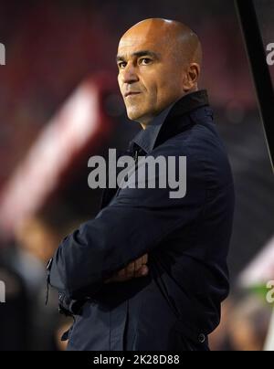 L'entraîneur-chef belge Roberto Martinez avant le match du groupe D de la Ligue des Nations de l'UEFA au stade du Roi Baudouin, à Bruxelles. Date de la photo: Jeudi 22 septembre 2022. Banque D'Images