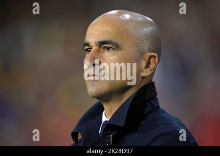 L'entraîneur-chef belge Roberto Martinez avant le match du groupe D de la Ligue des Nations de l'UEFA au stade du Roi Baudouin, à Bruxelles. Date de la photo: Jeudi 22 septembre 2022. Banque D'Images