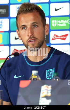 Harry Kane en Angleterre lors de la conférence de presse au Sheraton San Siro, Milan. Date de la photo: Jeudi 22 septembre 2022. Banque D'Images