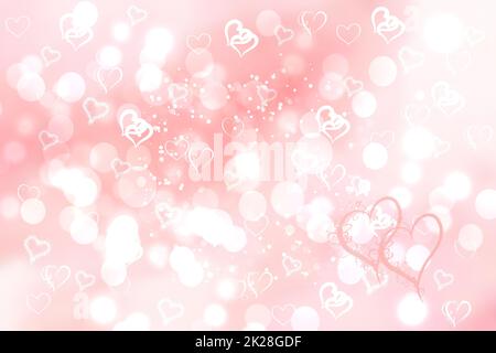 Modèle de carte de Saint-Valentin ou de mariage. Abstrait délicat amour romantique vacances dégradé rose orange fond texture avec coeur. Magnifique toile de fond avec espace. Banque D'Images
