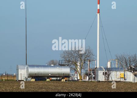 Station de séparation pour le traitement du pétrole et du gaz. Équipement de pétrole et de gaz. Banque D'Images