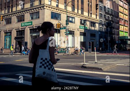 Une succursale de la Citizens Bank dans le quartier de Chelsea, à New York, jeudi, 15 septembre 2022. (© Richard B. Levine) Banque D'Images