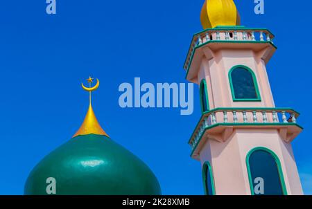 Or turquoise Mosquée Thalang Lil Abidin Mosquée architecture Phuket Thaïlande. Banque D'Images