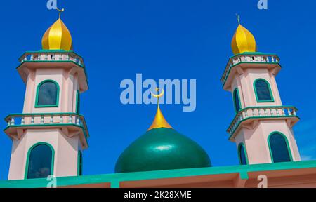 Or turquoise Mosquée Thalang Lil Abidin Mosquée architecture Phuket Thaïlande. Banque D'Images