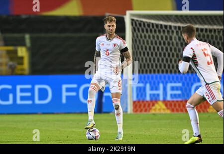 Bruxelles, Belgique. 14th mars 2021. Bruxelles, Belgique, 22 septembre 2022: Joe Rodon du pays de Galles photographié pendant la cinquième Ligue des Nations de l'UEFA Un match du groupe 4 entre la Belgique, appelé les Devils rouges, et le pays de Galles au stade du Roi Baudouin à Bruxelles, Belgique. (David Catry/SPP) crédit: SPP Sport presse photo. /Alamy Live News Banque D'Images