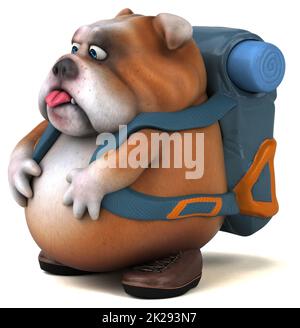 Fun backpacker bulldog personnage Banque D'Images