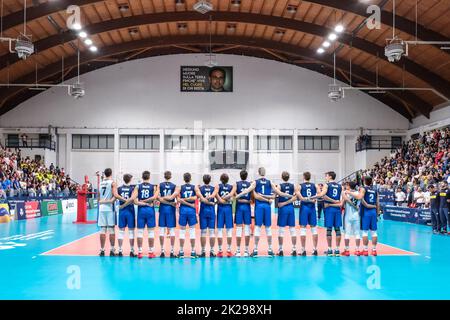 Équipe nationale italienne lors du Championnat d'Europe U20 - Italie contre Pologne, pendant les matchs de Volleyball à Montesilvano/Vasto, Italie, 22 septembre 2022 Banque D'Images