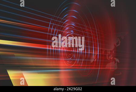 Arrière-plan graphique de l'actualité mondiale avec série de concepts d'effets de lignes de mouvement Banque D'Images