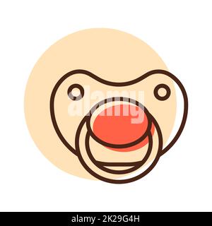 Icône de vecteur de tétine factice pour bébé Banque D'Images