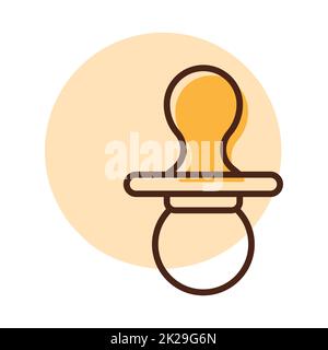 Icône de vecteur de tétine factice pour bébé Banque D'Images