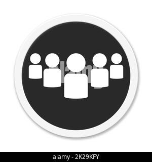 Bouton noir avec cadre blanc : communauté ou Groupe Banque D'Images