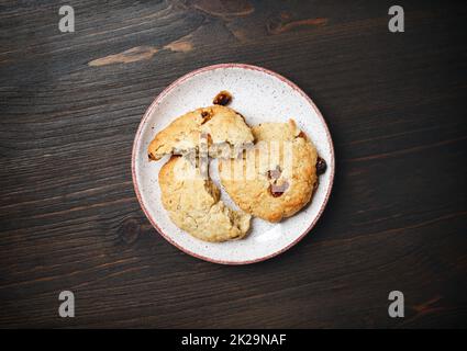 Les cookies à l'avoine et aux raisins Banque D'Images