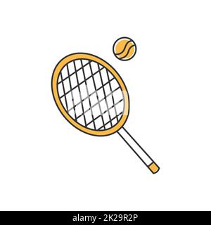 Tennis fine ligne tendance icône isolée sur fond blanc - Vector Banque D'Images