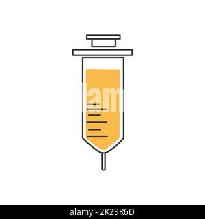 Icône de seringue fine élégante isolée sur fond blanc - Vector Banque D'Images