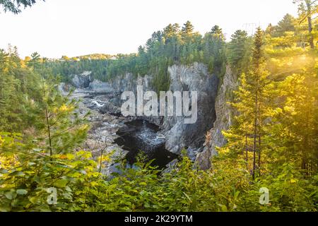 Grand Falls gorge Canyon view in New Brunsqick Canada morning Stock Photo