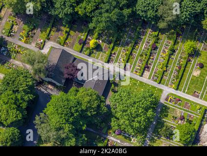 Vue aérienne, cimetière Wanne Sud, Hordel, Bochum, région de Ruhr, Rhénanie-du-Nord-Westphalie, Allemagne Banque D'Images