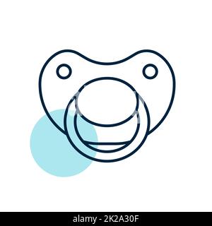 Icône de vecteur de tétine factice pour bébé Banque D'Images