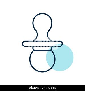 Icône de vecteur de tétine factice pour bébé Banque D'Images