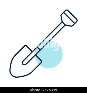 Icône vecteur isolée de pelle de jardin Banque D'Images