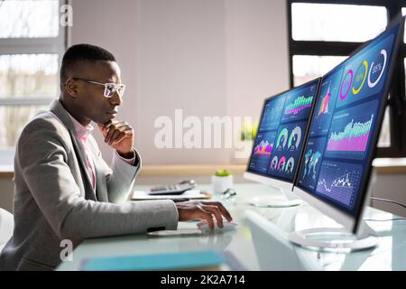 Tableau de bord des données d'analyse de l'activité financière Banque D'Images