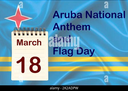 Aruba hymne national et jour du drapeau Banque D'Images