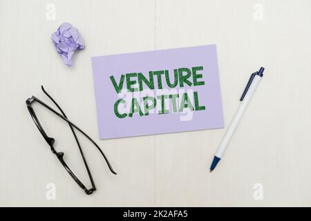 Légende conceptuelle Capital de risque. Business idée Venture Capital flashy School fournitures de bureau, enseignement Collections d'apprentissage, Outils d'écriture Banque D'Images