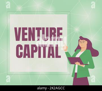 Légende du texte présentant Venture Capital, photo conceptuelle disponible pour l'investissement dans l'élément de propriété de la nouvelle illustration de Businesswoman Stand Banque D'Images