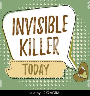 Affiche montrant invisible Killer, Business idée présence dans l'air d'une substance qui sont des lèvres nocives dessin partage positif Commentaires bon Rea Banque D'Images