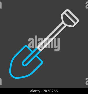 Icône vecteur isolée de pelle de jardin Banque D'Images