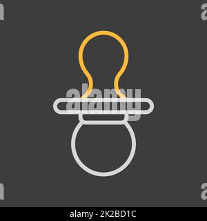 Icône de vecteur de tétine factice pour bébé Banque D'Images