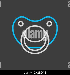 Icône de vecteur de tétine factice pour bébé Banque D'Images