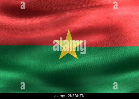 Drapeau du Burkina Faso - drapeau de tissu d'ondulation réaliste Banque D'Images