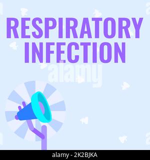 Texte montrant l'inspiration infection respiratoire, photo conceptuelle toute maladie infectieuse qui affecte directement la respiration normale Illustration de Pol Banque D'Images