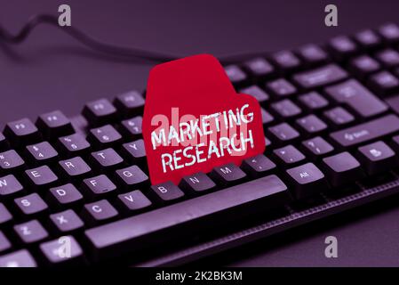 Affiche textuelle indiquant Marketing Research. Photo conceptuelle processus de collecte et d'interprétation d'informations sur la saisie d'informations importantes en ligne, la saisie drôle Internet Blog Banque D'Images