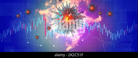 Crise du virus Corona dans le monde entier.illustration 3d Banque D'Images