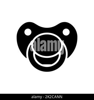 Icône de glyphe vecteur de tétine factice pour bébé Banque D'Images