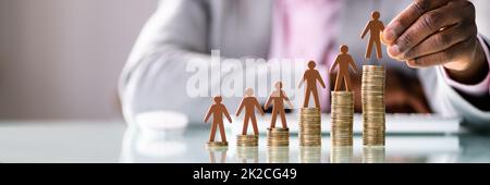 Salaire minimum et augmentation de salaire. Rémunération d'assurance Banque D'Images