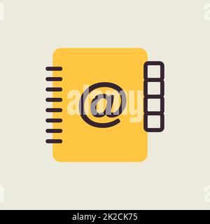 Icône de contour du carnet d'adresses. Panneau de l'espace de travail Banque D'Images