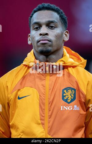 Warsaw, Poland. 22nd Sep, 2022. Jurrien Timber of Netherlands during the UEFA Nations League, League A, Group 4 match between Poland and Netherlands at PGE National Stadium in Warsaw, Poland on September 22, 2022 (Photo by Andrew SURMA/ Credit: Sipa USA/Alamy Live News Stock Photo