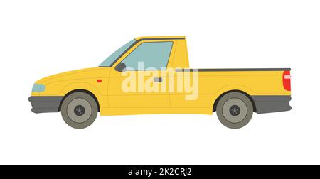 Grand pick-up jaune isolé sur fond blanc - Vector Banque D'Images