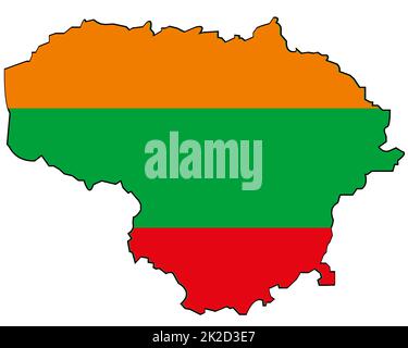 Pays Lituanie en couleur du drapeau national Banque D'Images