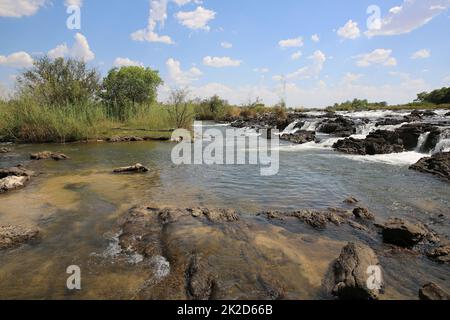 Popa Falls près de Divundu. Bande de Caprivi. Namibie Banque D'Images