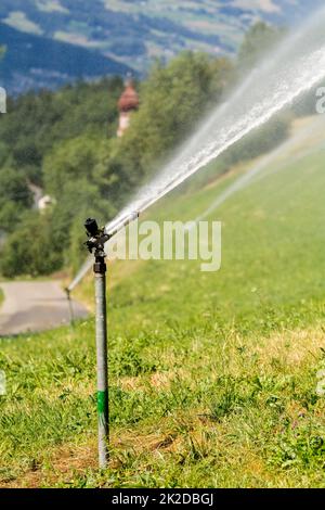 irrigation - arroseur agricole en gros plan Banque D'Images