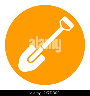 Icône de glyphe vecteur isolée de pelle de jardin Banque D'Images