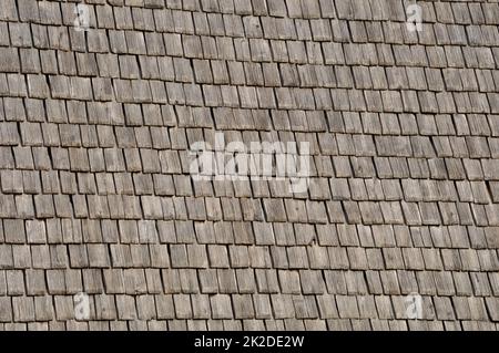 Toit en bois architectural du Mont Saint michel Banque D'Images