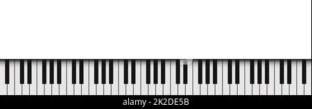 Arrière-plan blanc réaliste avec espace de texte touches de piano noir et blanc - Vector Banque D'Images